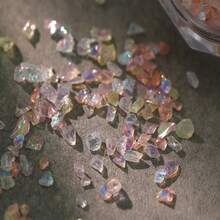 Dofuny 10colors Asymmetric Natural Crystal Gravel Nail Charms, Iridescent Mixed Color Mineral Nail Stones DIY Accessories For Press On Nails - Multicolor - View 4