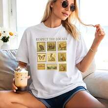Camiseta de Parque Nacional, Camiseta "Respeta a los Habitantes Locales", Camiseta de Camping, Regalo para Amantes del Camping, Camiseta de Animales Salvajes, Camiseta de Mujer con Diseño de Naturaleza, Camiseta Casual de Algodón con Cuello Redondo para Primavera y Verano, Súper Suave, Camiseta Transpirable de Verano - Regalo Perfecto para Pascua, Día de San Patricio, Día de San Valentín, Día de la Madre para Mamá, Parejas, Familiares y Amigos. - 3-blanco - Ver 9