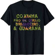 Camiseta 100% Algodón con Diseño de Comida Brasileña - negro - Ver 1