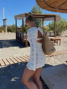 Vestido de suéter casual de unicolor y elegante minimalista para mujer, primavera/verano - Café ligero - Ver 11