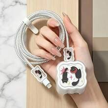 Black Cat 40W Charger Protective Case Suitable For IPhone 17 Data Cable Protection Winding Cord 17 Pro Max - Clear - View 1