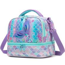 1 buah Tas Selempang Anak Perempuan Lucu dengan Dua Kompartemen dan Tali Bahu yang Dapat Diatur, Motif Hewan, untuk Kembali ke Sekolah - Roti gulung dua lapis - View 3