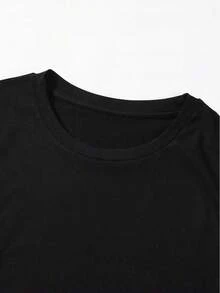 Camiseta de Verano para Hombre con Cuello Redondo, Cómoda, de Algodón Puro, Adecuada para Uso Casual Diario.Camiseta de Algodón Negra con Gráficos de Personajes de King of Fighters - Negro - Ver 3