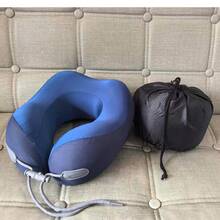 Memory Foam Travel Pillow, Orthopedic Neck Support Pillow For Airplane, Train, Car, Removable And Washable, With Storage Bag - Dark Grey - View 7