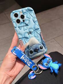 Disney Lilo And Stitch Phone Case : 3D Fluffy Pattern Border Protector Phone Soft Phone Case With A Free Cute Stitch Bracelet Chain Lanyard, Stitch, Lilo, Angel, For Apple 17 Promax 17 Pro 16 15 14 13 12 11 Pro Max XS Max X XR Soft Cover Summer Phone Case - trắng - Xem 3