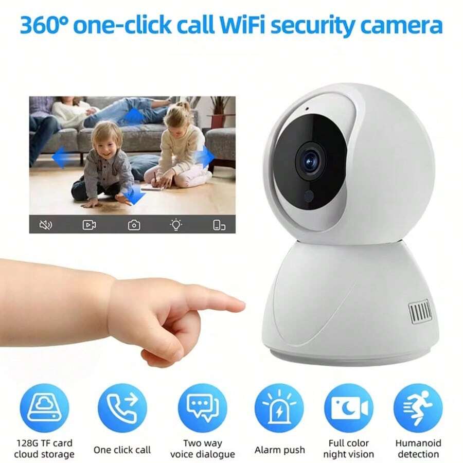 Camera giám sát thông minh chăm sóc trẻ em 1080P HD, cho phép mẹ xem video của con bất cứ lúc nào, camera giám sát nhà/thú cưng WiFi 2.4G với ứng dụng di động, camera WiFi, phù hợp cho an ninh gia đình, hỗ trợ mạng không dây 2.4GHz, phát hiện chuyển động, theo dõi người, âm thanh hai chiều, đầu camera thông minh không dây, camera an ninh trong nhà/ngoài trời, camera giám sát an ninh, | Camera hiện đại | Video độ phân giải cao