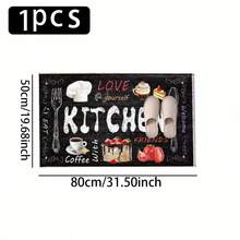 1pc Kitchen Pattern Printed Faux Wool TPR Bottom Doormat, Bathroom Mat, Kitchen Mat, Laundry Room Mat, Holiday Atmosphere Decor, Home Decor, Party Decor, Wedding Decor, Dining Decor - Multicolor - View 15