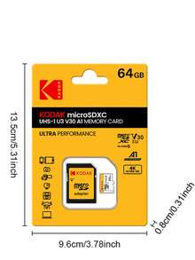 Kodak Brand High-Speed MicroSD Card, U3 Class 10 Flash TF Card 32GB/64GB/128GB/256GB, Max Read/Write Speed 100MB/S, Includes SD Adapter And USB 2.0 Card Reader - View 8