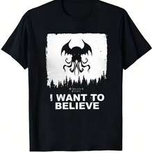 Printed T-Shirt For Men And Women - Black - View 1