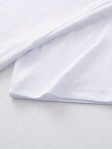 Camiseta  hombre algodón con estampado de cara alegre, estilo ligero de verano, algodón transpirable, prenda superior de moda - Blanco - Ver 4