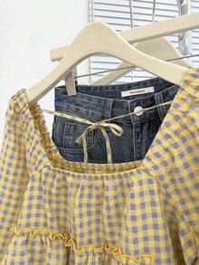 Blusa con volantes en el bajo, nueva llegada de otoño para mujer - Multicolor - Ver 8