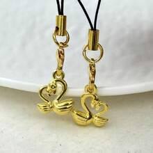 1/2 chiếc dây đeo điện thoại hình thiên nga vàng, quà tặng đôi, đa năng cho điện thoại thông minh, máy ảnh CCD, giá đỡ thẻ, móc khóa, mặt dây chuyền USB, phụ kiện thiết kế độc đáo. - Vàng - Xem 4