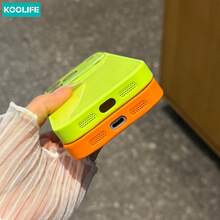 Koolife 荧光绿亮面玻璃手机壳，奢华防震硬壳，全镜头保护，兼容苹果 17/17pro/17promax/16/15/14/13/12/11 - 螢光綠 - 查看 3