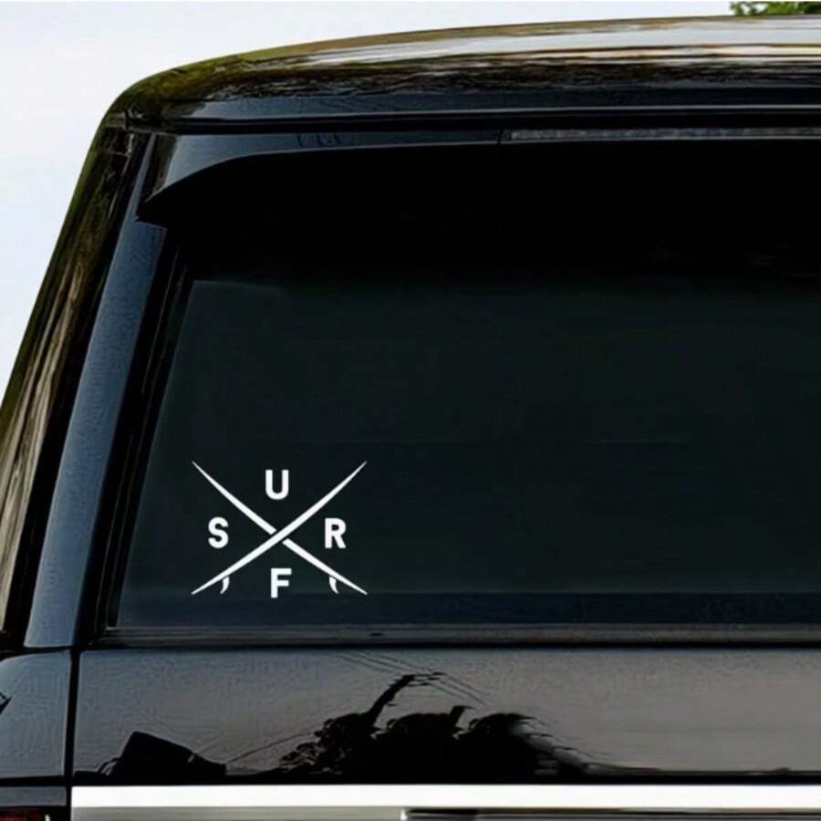 SURF Vinyl Sticker Decal, UV Resistant, Multipurpose, Durable, Easy To Apply, Suitable For Car, Laptop, Water Bottle - Outdoor And Indoor Use - A - View 1