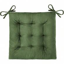 OVOV 4 Pack Chair Cushions For Dining Chairs Soft Seat Cushions For Kitchen Desk Chairs Square Chair Pads With Ties (15.5"X15.5" Cream) - Green - 查看 3