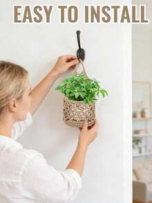 1/3個迷你室內吊掛植物盆，適用於植物、人造植物、乾燥花，完美適合臥室裝飾、客廳裝飾、牆面層架、室內壁掛植物架、室內吊掛壁掛花盆、吊掛植物 - 彩色 - 查看 2