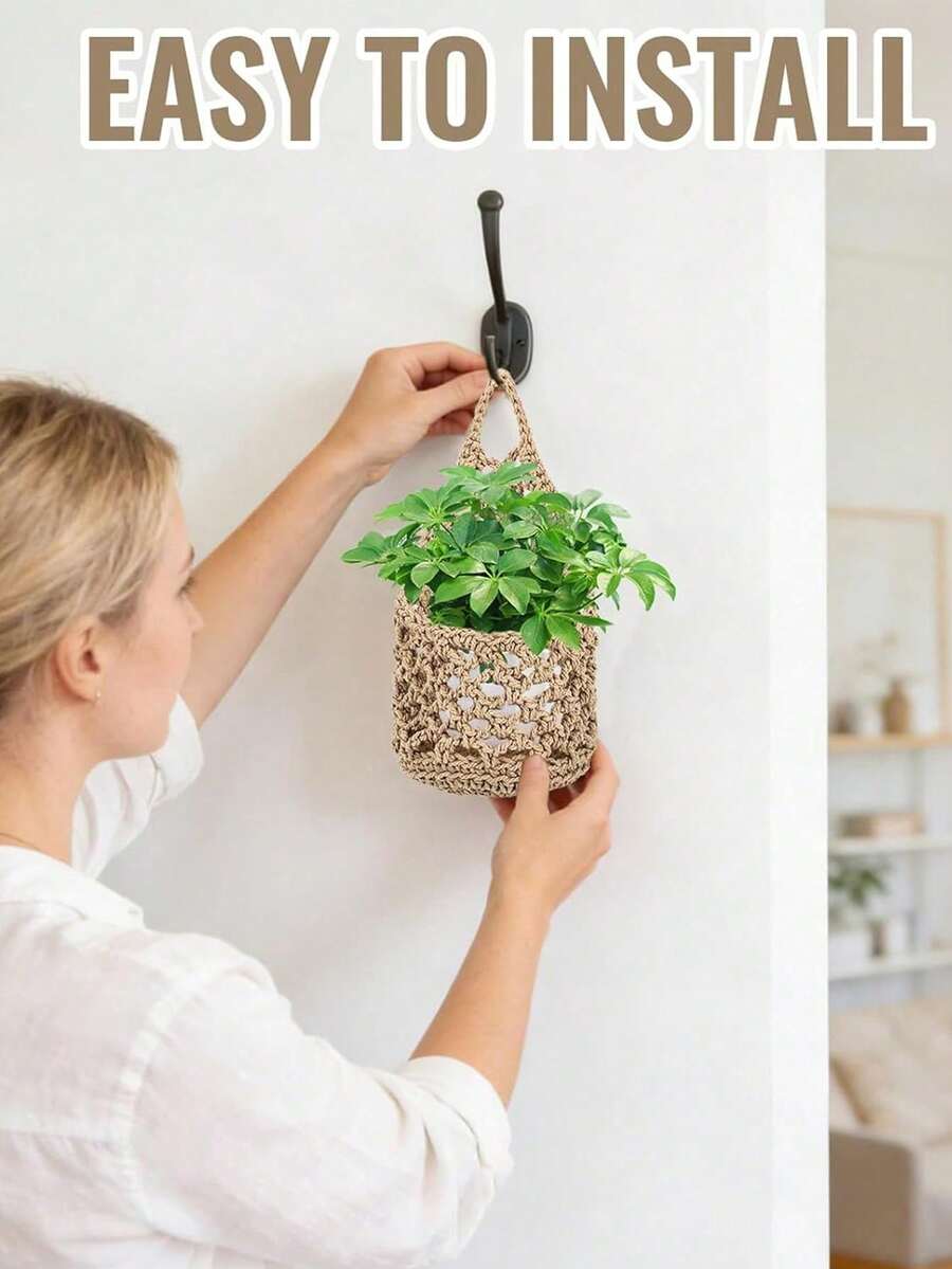 1/3個迷你室內吊掛植物盆，適用於植物、人造植物、乾燥花，完美適合臥室裝飾、客廳裝飾、牆面層架、室內壁掛植物架、室內吊掛壁掛花盆、吊掛植物