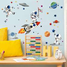 Cartoon Astronaut Pilot Wall Stickers, Suitable For Baby Nursery, Children's Bedroom, Kindergarten, Classroom Decor, Space Theme - Multicolor - View 12
