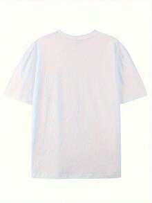 Premium Cotton T-Shirt With Vintage Style And Creative French Fry Print - Casual Crew Neck, Short Sleeve For Summer - 白色 - 查看 3