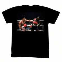 Men's Black Cotton Short Sleeve Graphic T-Shirts Rocky Take That Casual Round Neck Short Sleeve Black T-Shirt For Spring And Summer - Women's Clothing - 黑色 - 查看 7