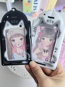 1pc Black Cat Card Holder - PVC Card Holder - 3 Inch Small Card Protector - Campus Card Storage - Meal Card Display Accessory - Multicolor - View 10