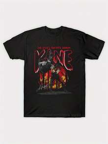 Unisex "Kane Devil S Favorite Devil Signature" T-Shirt, Soft And Comfortable Against The Skin, A Versatile Urban Casual Wardrobe Staple Suitable For All Seasons, Perfect For Any Time Of Year, Affordable For Everyday Wear, And Also A Perfect Christmas Gift For Fans And Friends - 220 Grams. With A Crisp, Streamlined Cut, This Garment Creates A Clean And Vibrant Look. Its Relaxed Yet Flattering Silhouette Suits All Body Types, Offering A Style That Is Both Casual And With A Touch Of Elegance. - 黑色 - 查看 1