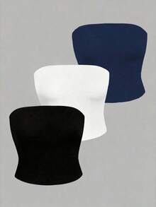 3 piezas Top bandeau de rayas - Multicolor 5 - Ver 5