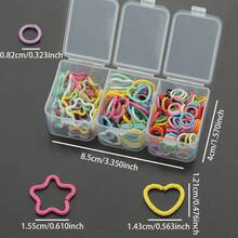 100pcs/Box DIY Handmade Hanging Accessories - Openable Rings, Closed Rings, Colorful Embossed Rings Including 20pcs Star Embossed Rings, 20pcs Heart Embossed Rings And 60pcs Jump Rings, Suitable For Handmade Bracelets, Keychains, Bag Charms, Embossed Ring Singles, Connector Ring Accessories - Embossed Wreath Set (100pcs) - View 3
