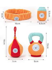6pcs Baby Plush Fitness Doll Set - Soft Plush Dumbbells, Rattle Teapot, Teething Toys, Grab Training Sensory Interactive Toys With Squeaky, Ideal Gift - Multicolor - View 9