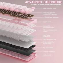 Teclado mecánico inalámbrico Bluetooth AULA F108, interruptores intercambiables, pantalla inteligente TFT, retroiluminación RGB, personalizable de tamaño completo, teclado para juegos AULA F108 - Ver 7
