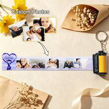 Personalized Father's Day Photo Keychain, Customizable Father And Son, Great Father Keychain With Text, Record Cherished Photo Memories, Customizable Name Keychain, Film Roll Keychain, Mini Photo Album, Keychain - Father's Day Edition 1 - View 5