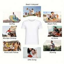 Women's Short-Sleeved T-Shirt With A Sweet And Fresh Heart Print, Comfortable And Breathable, Casual Round Neck, Perfect For Spring And Summer, Ideal For Dates, Holidays And Daily Wear, An Essential Fashion Item, Women's T-Shirt In Various Sizes, %. - 白色 - 查看 7