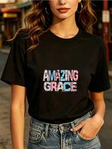 Fashionable T-Shirt For Everyday Wear <Strange Grace> - 180g, Soft And Comfortable, Short Sleeve, Suitable For Family Gatherings And Corporate Events - A Festive Gift For Holidays, Team Building Activities And Summer Celebrations. - 黑色 - 查看 7