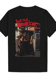 Men's Summer Casual Round Neck Polyester T-Shirt - 黑色 - 查看 1