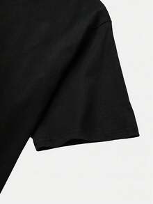 Camiseta de Cuello Redondo con Estampado de Cinco Gatos Lindos, Manga Corta Casual para Mujer Primavera Verano Otoño - Negro - Ver 3