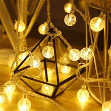 1pc 10/20/40/80LED Crystal Ball String Lights -- Battery Powered Hanging String Lights, Ball Diameter 1.7cm/0.66in, Perfect For Holiday Celebrations, Weddings, Outdoor Camping, Camping Parties, Garden, Yard, Gardening Decoration, Essential Outdoor Decor - Multiple Styles - View 9