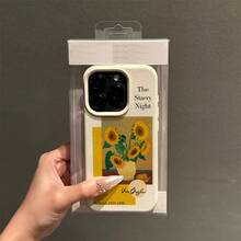 Funda para teléfono: Collage de girasoles de Van Gogh estilo pintura al óleo, patrón de TPU, para iPhone 16 Pro Max, funda protectora de negocios resistente a caídas, bonita - Blanco - Ver 4