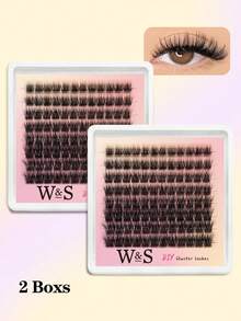 Waloshow 96pcs Cluster False Eyelashes, D-Curl Voluminous, Natural Look, Individual Lashes, Thick & Natural Makeup, Soft Single Lashes, Enlarging Eyes, Comfortable DIY, Easy To Extend Lashes At Home, Cluster False Lashes, Individual False Lashes - D - View 11