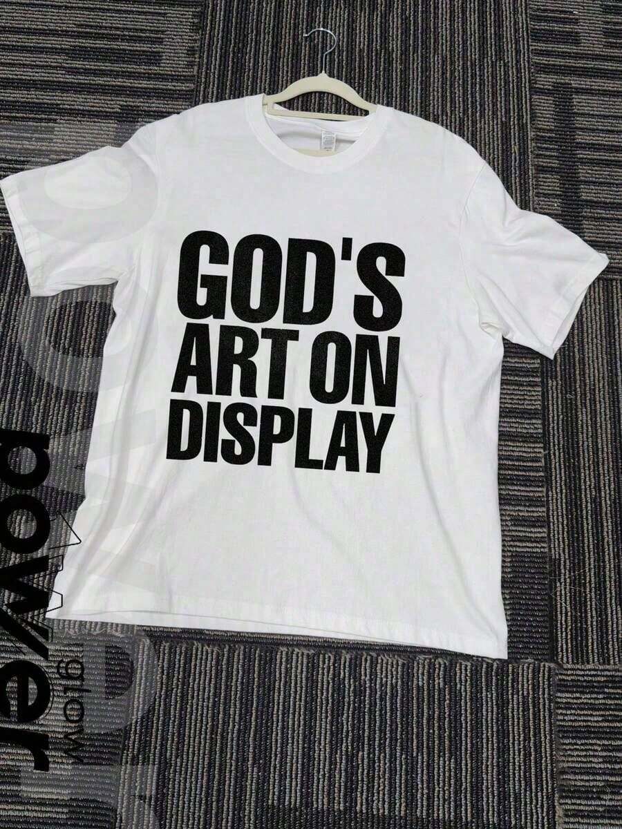 THE ART OF GOD ON DISPLAY, Custom Graphic Tees For Men - Men's Tees. Casual And Stylish Summer Short-Sleeve Tees Made From 100% Cotton. The Most Popular Top For Men. KGT7 - 白色 - 查看 1
