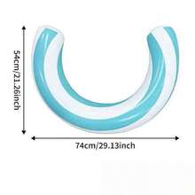 1pc PVC Inflatable Floating Row, U-Shaped Striped Swimming Ring, Inflatable Pool/Beach Lounge Chair - Multicolor - View 4