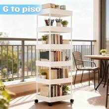 Carro de almacenamiento multifuncional de 3/5/6 capas, herramienta de almacenamiento para el hogar, estante de almacenamiento multifuncional para baño, oficina y cocina - Caqui - Ver 12