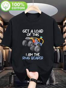 Nueva camiseta de manga corta para mujer de 180g,% algodón - Camiseta casual versátil con estampado de verano para hombre - Camiseta con estampado de verano para parejas - Unisex - Regalo para vacaciones - Negro - Ver 1