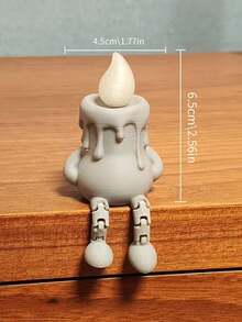 Creative 3D Printed Glow-In-The-Dark Candle Man Figurine, Healing Desktop Decor, Mini Ornament, Desktop Companion Accessory, Suitable For Decoration/Computer Decor, Home Decor - Multicolor - View 5