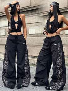 Women's Color-Blocked Parachute Pants For Spring And Summer Outings And Concerts - Multicolor 2 - View 11