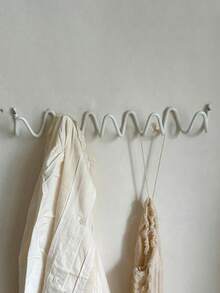 1 pieza Perchero de pared con forma de ola creativa, capacidad de carga de 20 kg, fácil instalación, ganchos multifuncionales para colgar ropa, sombreros, bolsos, paraguas, de alta calidad (estilo de clavo aleatorio) - Multicolor - Ver 3
