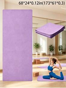 1 pièce Tapis de yoga EVA 173*61*0,3cm, tapis d'exercice de couleur unie Pilates avec sangle, convient pour le yoga, le Pilates, la planche, la fitness, la gymnastique, l'entraînement, la salle de gym, l'exercice à la maison, un excellent cadeau pour la fête des mères, l'anniversaire, tapis d'exercice - Prune - Voir 12