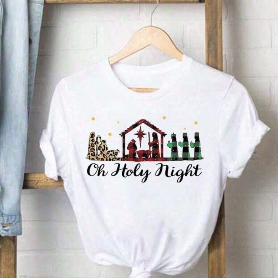 Retro Summer T-Shirt With Santa Claus Blowing Bubbles, Christmas Gift T-Shirt, Funny Winter T-Shirt With Santa Claus - 西瓜粉 - 查看 1