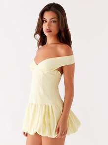 Women Bodycon Dresses Summer Off Shoulder Dress for Party Vacation - Amarillo - Ver 4