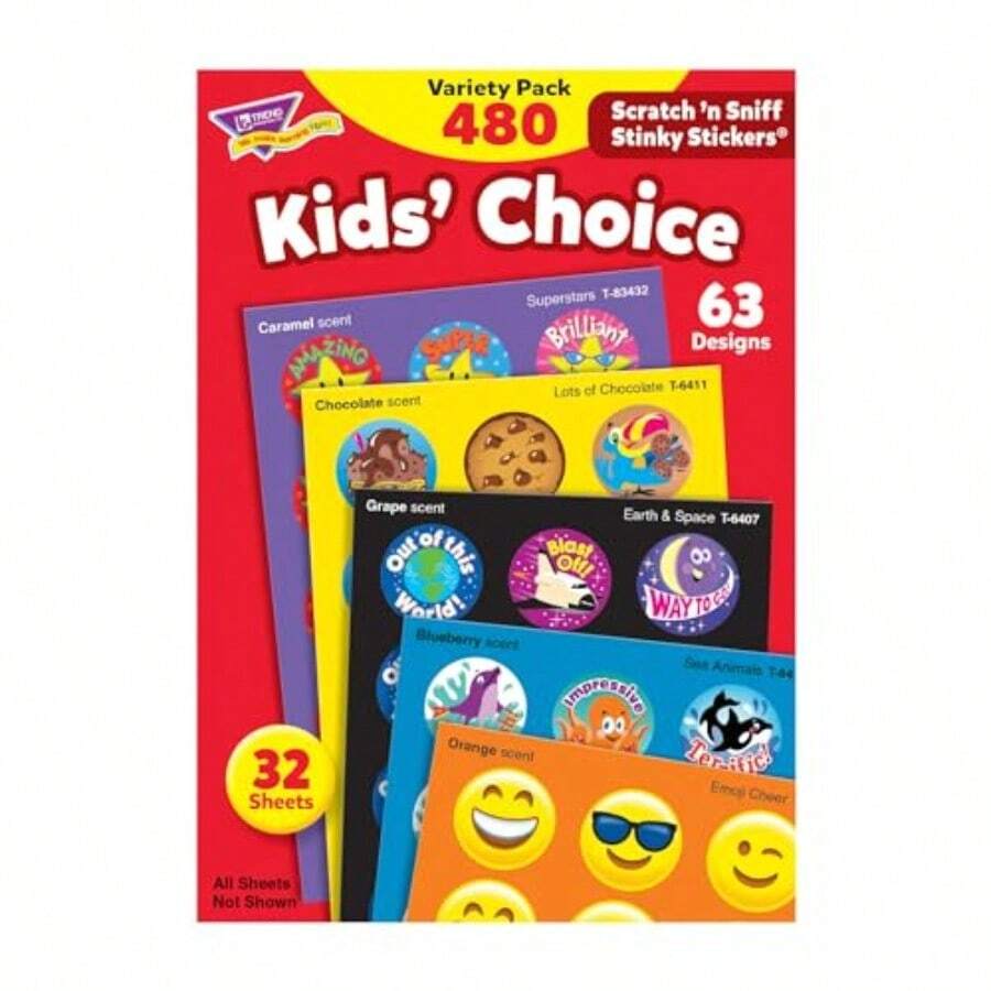 Enterprises Scratch n Sniff - Juego de 480 pegatinas para rascar y oler - Multicolor - Ver 1