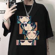 1 Piece New Harajuku Anime T-Shirt For Women Cute Graphic Anime T-Shirt The Apothecary Diaries For Women 180g 100% Cotton, All Patterns Are Printed. Unisex. Pure-Cotton - 黑色 - 查看 7